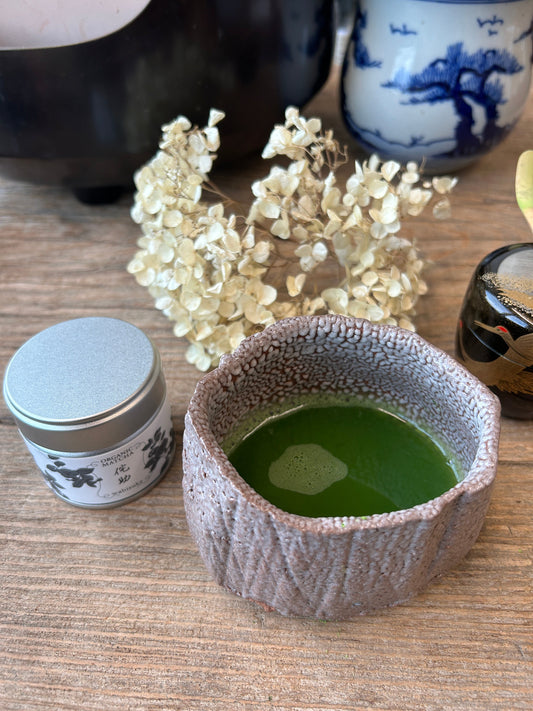 Sakura mochi and organic matcha tea