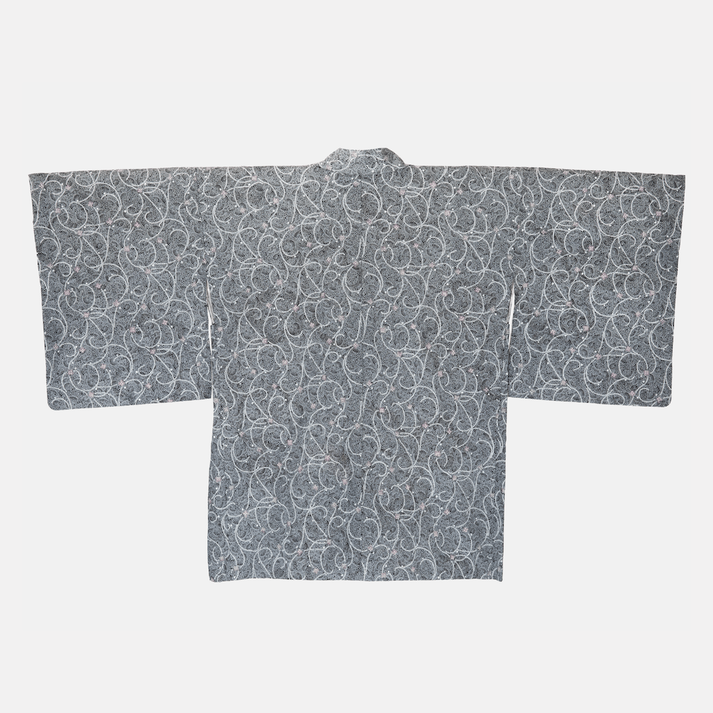 Vintage Black Haori(Kimono Jacket) with white circle