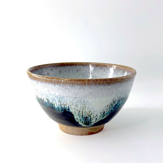Karatsu Matcha Tea Bowl  - Black & White