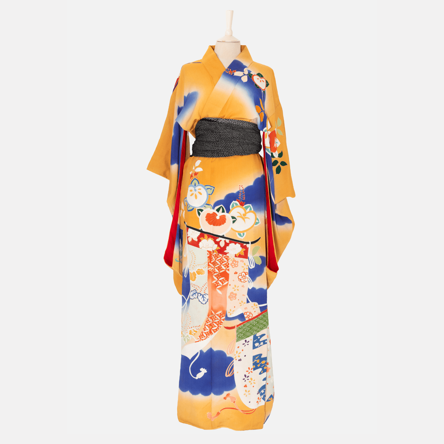 Antique Mustard Furisode Kimono