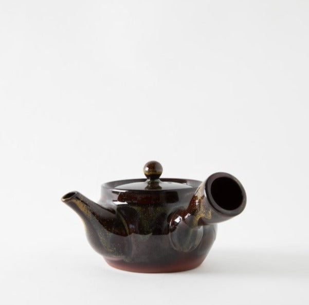 NEW Tokoname Kyusu Teapot - Dark Brown Glaze