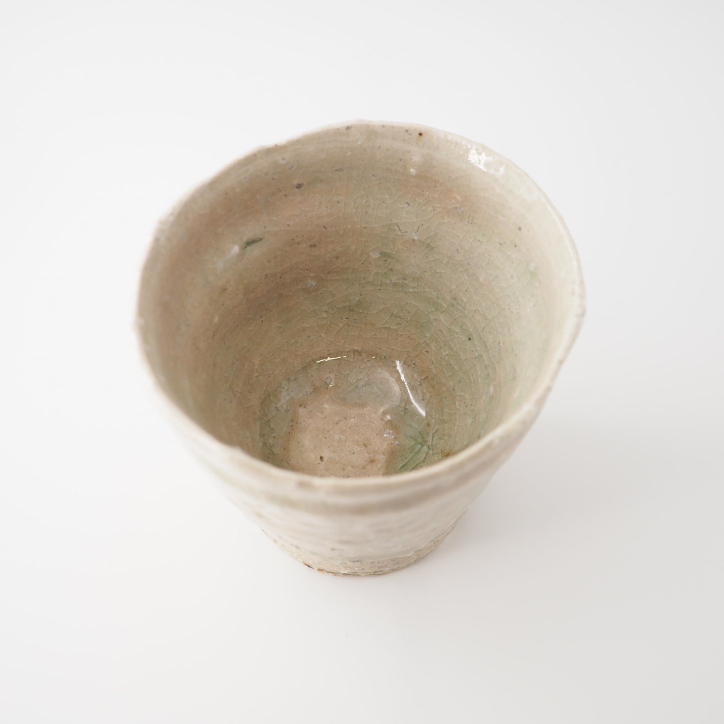 Handcrafted Kumidashi Ivory Yunomi from Mashiko