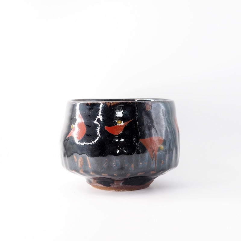 Mashiko Black and Red Tea Bowl