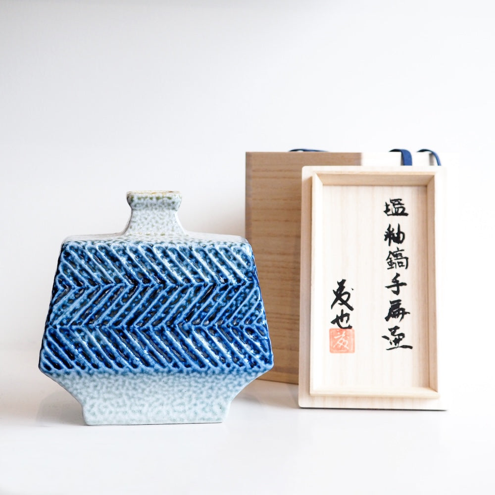 Mashiko Wide Shioyaki Flower Vase