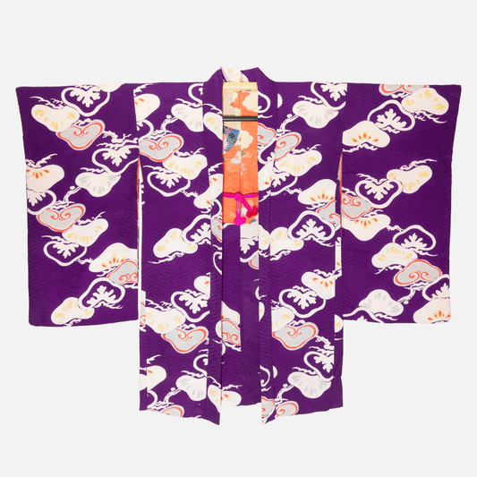 Vintage Purple Long Haori (Kimono Jacket)