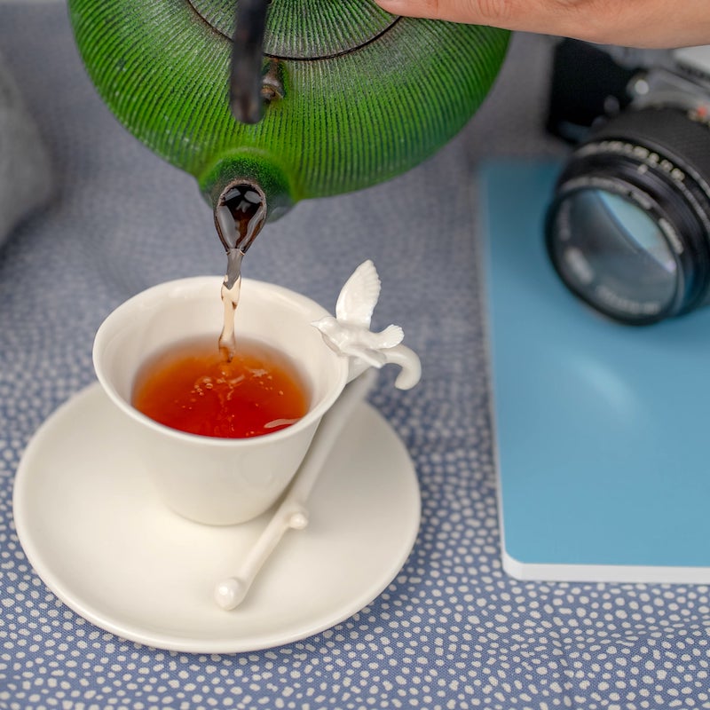 Porcelain Dove Cup and Saucer