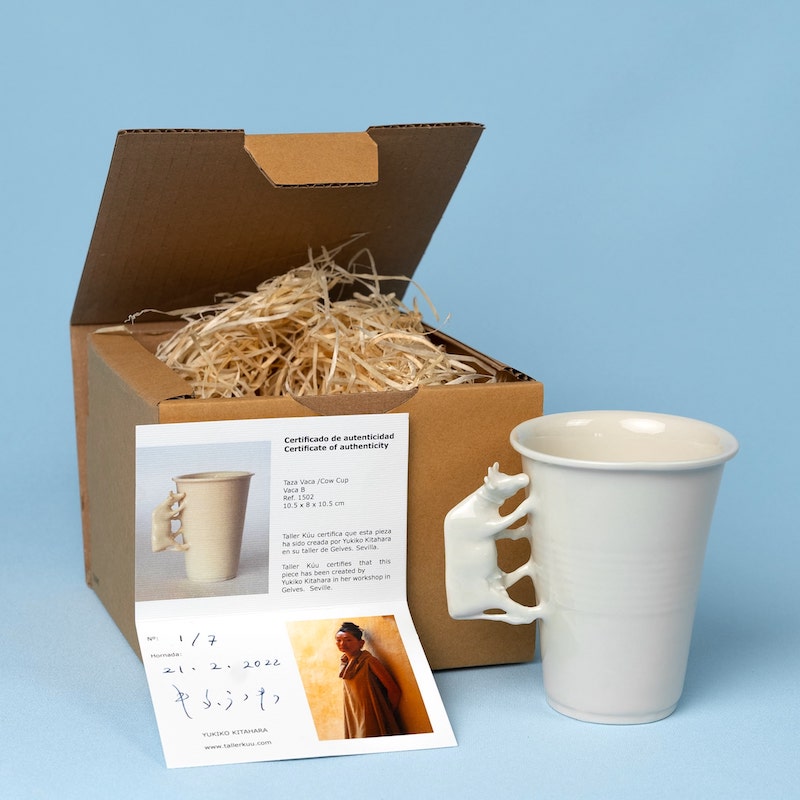 Porcelain Cow Coffee Cup
