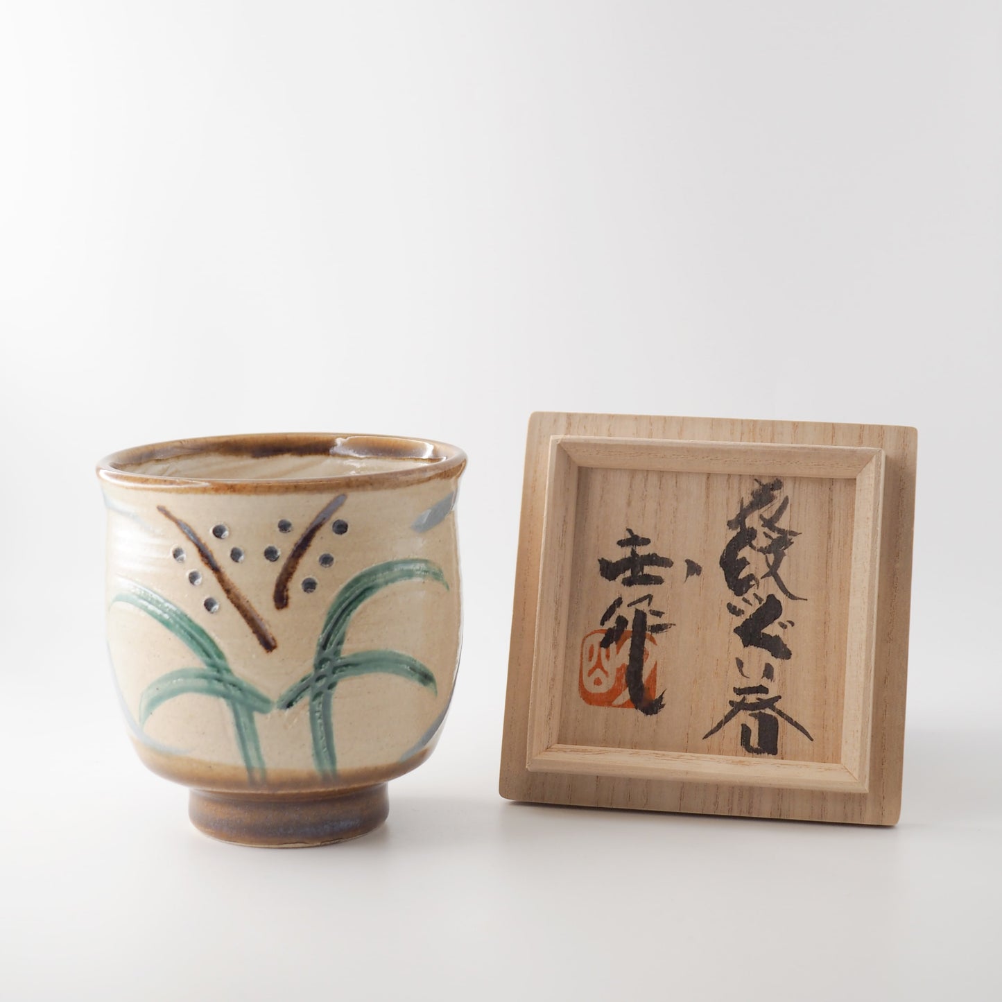 Handcrafted Yunomi Tea Cup by Akashi Shosaku