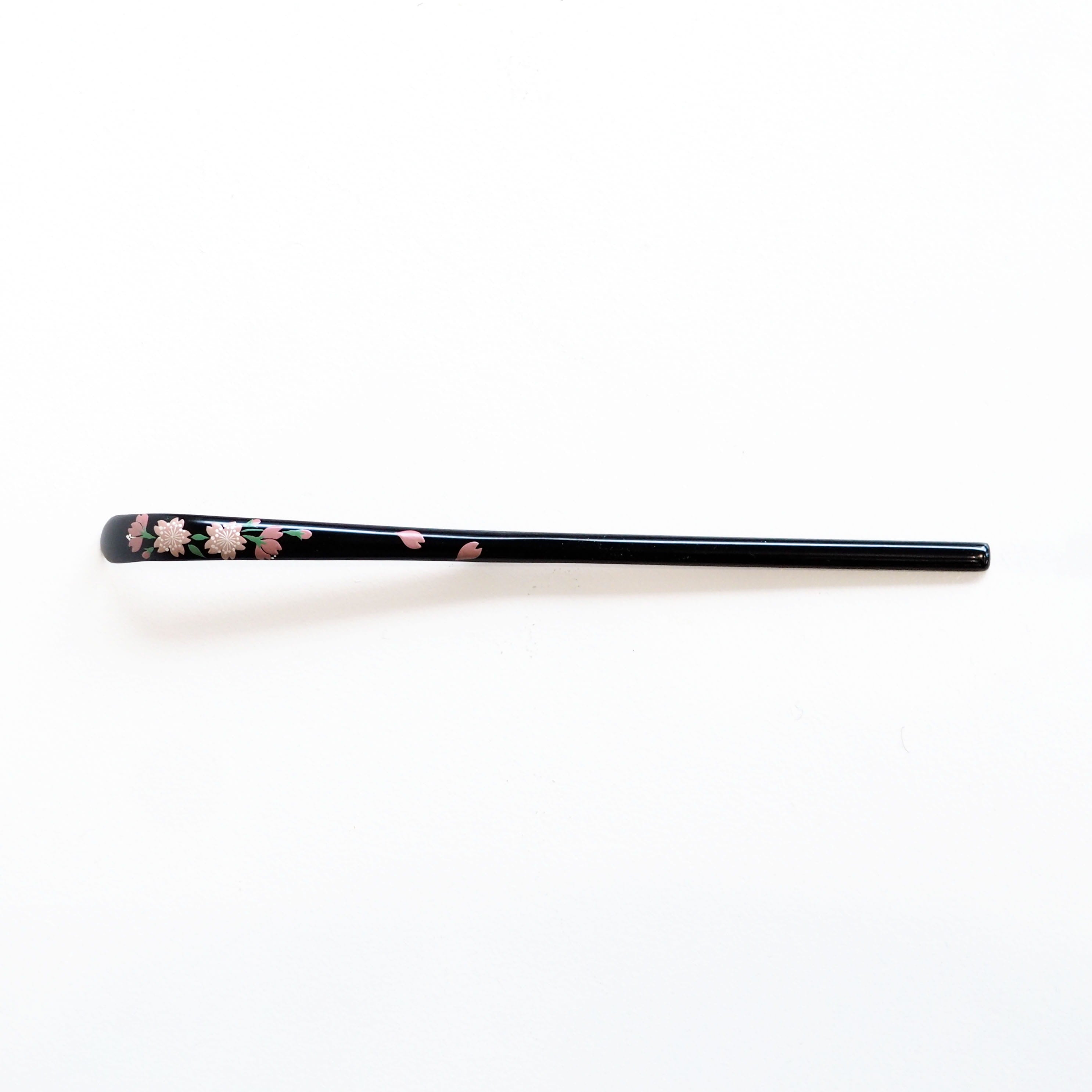 Black Cherry Blossom Chashaku (Bamboo Spoon)