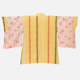 Vintage Mustard Haori Jacket with Colourful Striped
