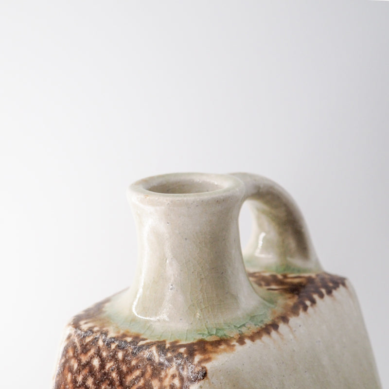 Ash Glazed Diamond Shaped Flower Vase