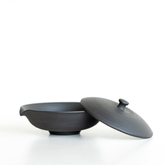 Hand Thrown Black Shiboridashi (Tea Pot) from Tokoname