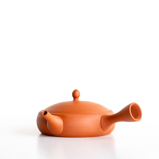 Hand Thrown Terracotta Red Kyusu (Tea Pot) from Tokoname