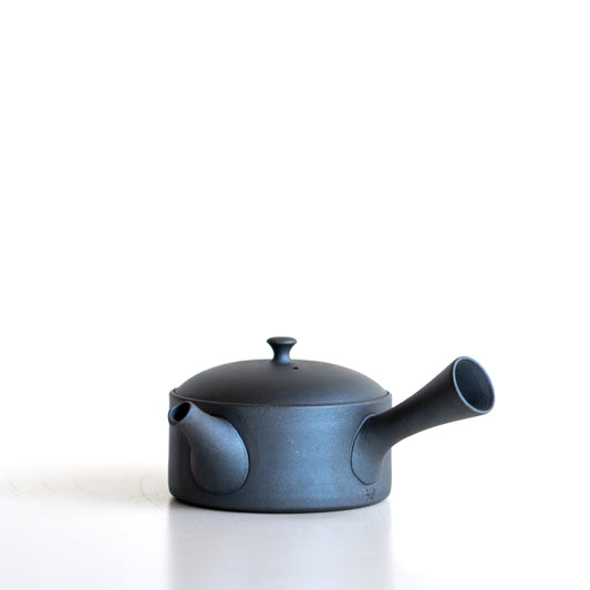 Hand Thrown Metal Grey Kyusu (Tea Pot) from Tokoname