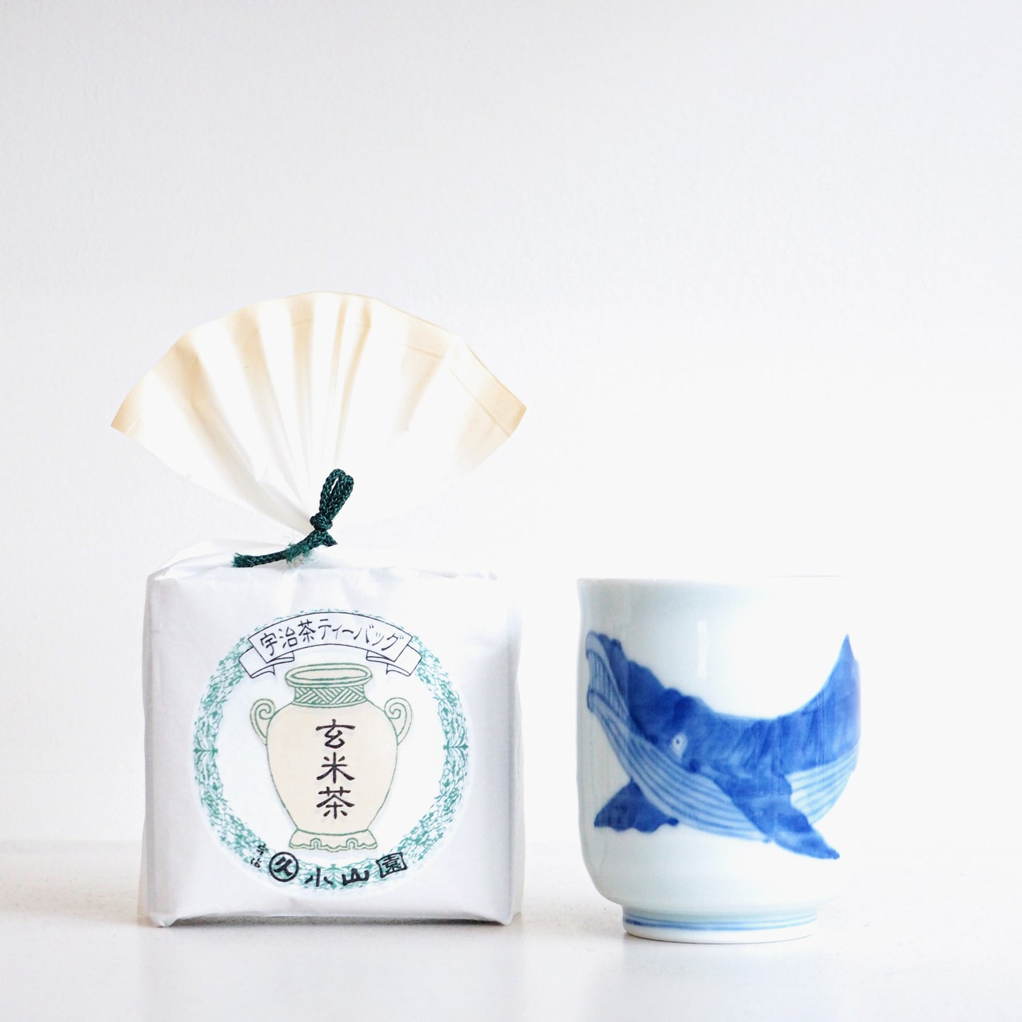 Kyoto Tea bag and Hand painted Yunomi cup Gift Set