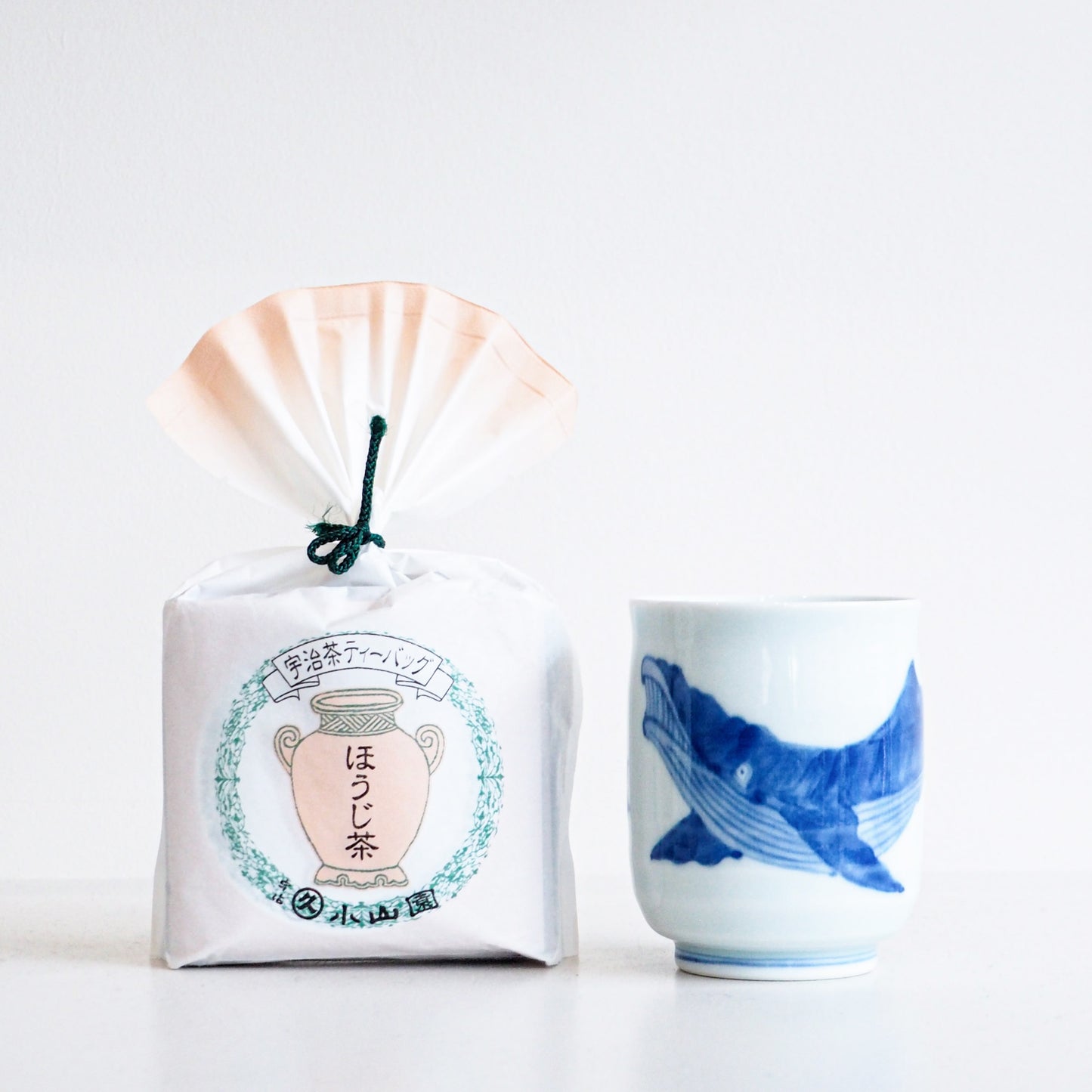 Kyoto Tea bag and Hand painted Yunomi cup Gift Set