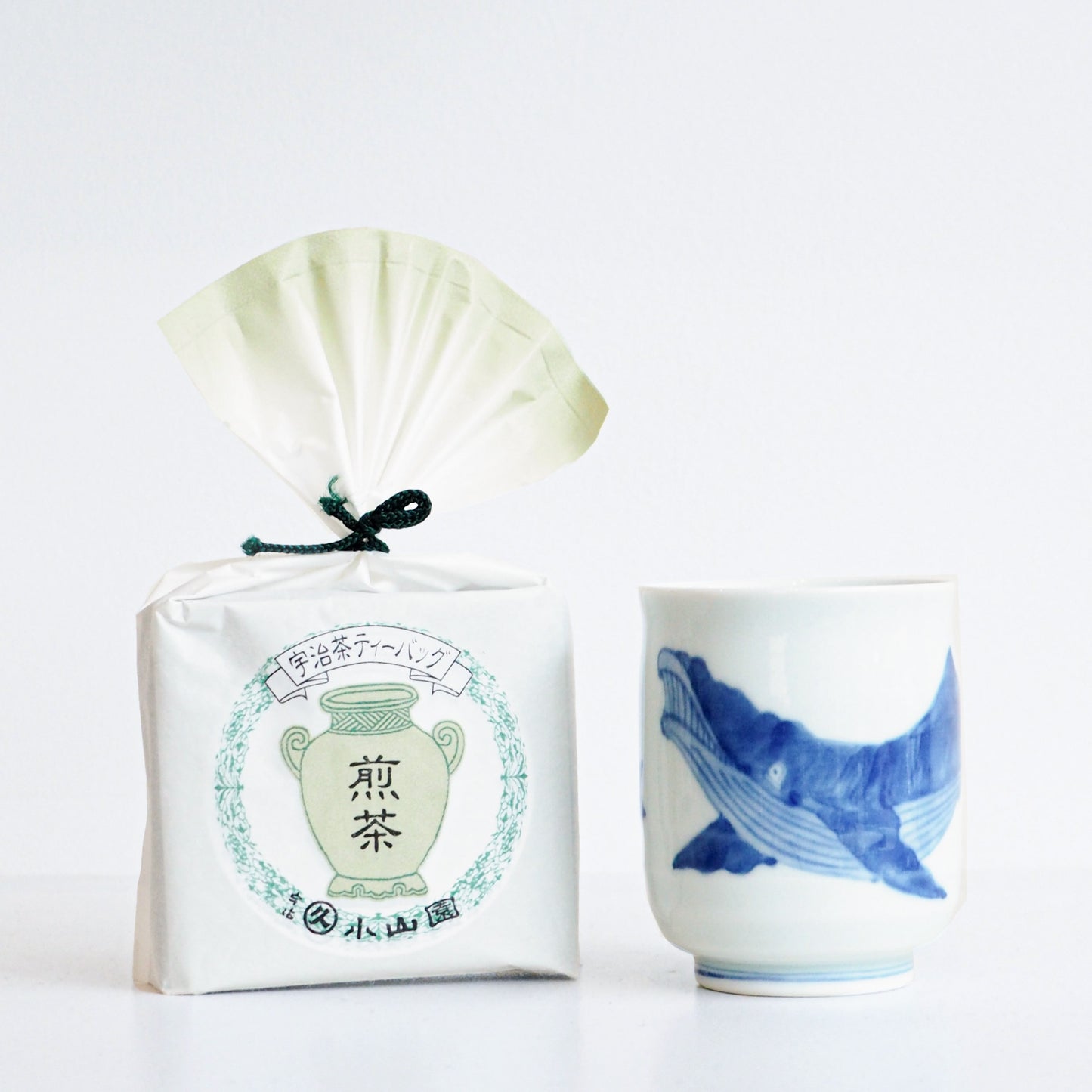 Kyoto Tea bag and Hand painted Yunomi cup Gift Set