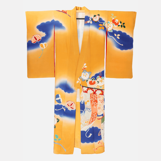 Antique Mustard Furisode Kimono