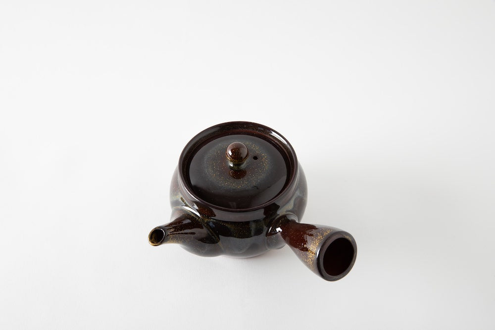 NEW Tokoname Kyusu Teapot - Dark Brown Glaze