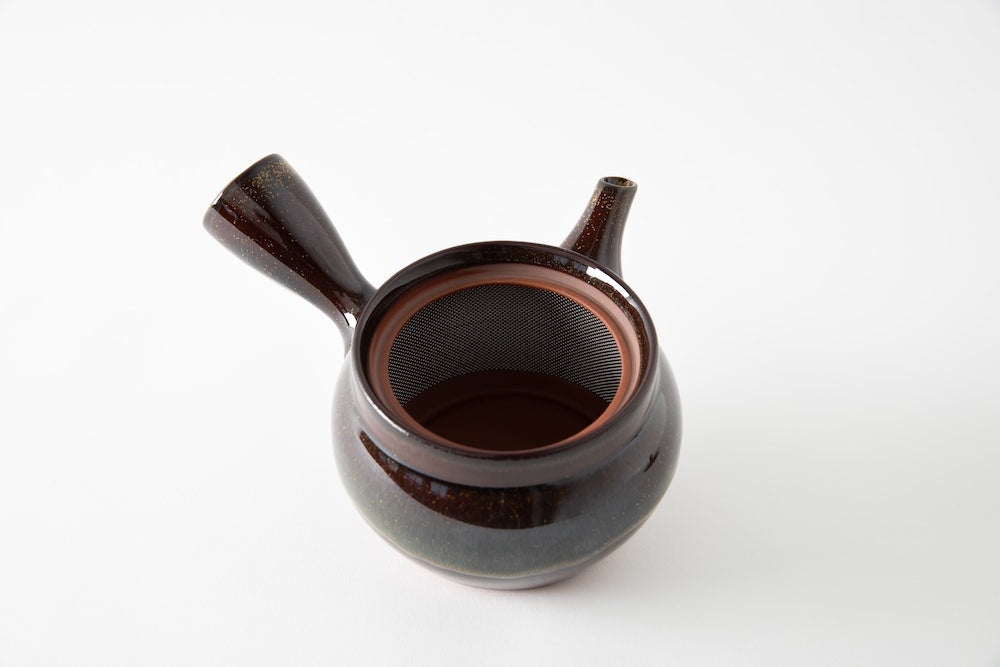 NEW Tokoname Kyusu Teapot - Dark Brown Glaze