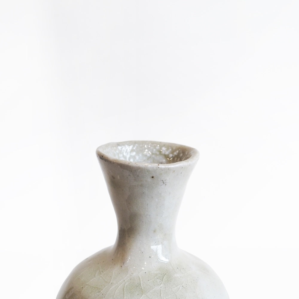 Handcrafted Mashiko Ivory Flower Vase