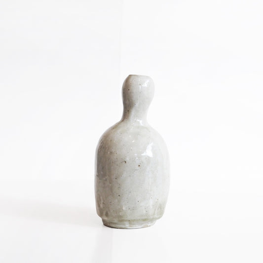 Handcrafted Mashiko Ivory Flower Vase