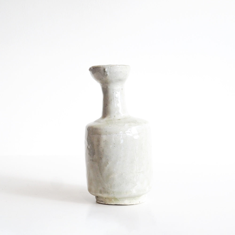 Handcrafted Mashiko Ivory Flower Vase