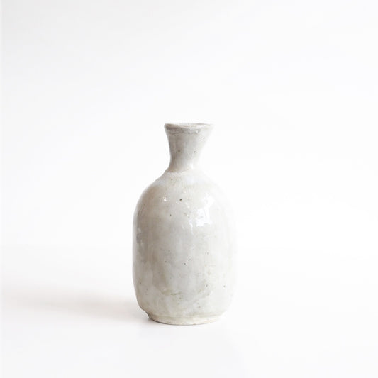 Handcrafted Mashiko Ivory Flower Vase
