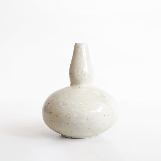 Handcrafted Mashiko Ivory Flower Vase