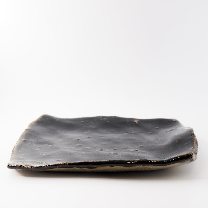 Handcrafted Black Plate from Mashiko