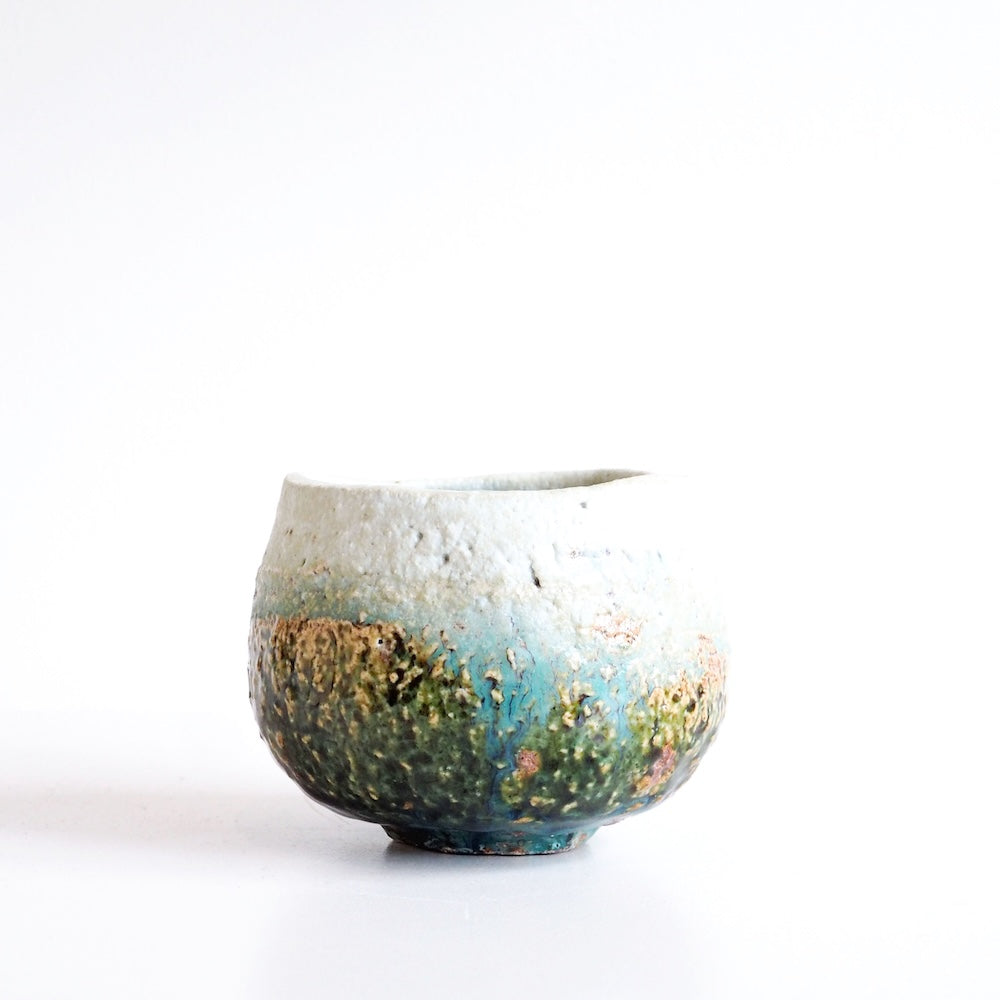 White Oribe Tea Bowl