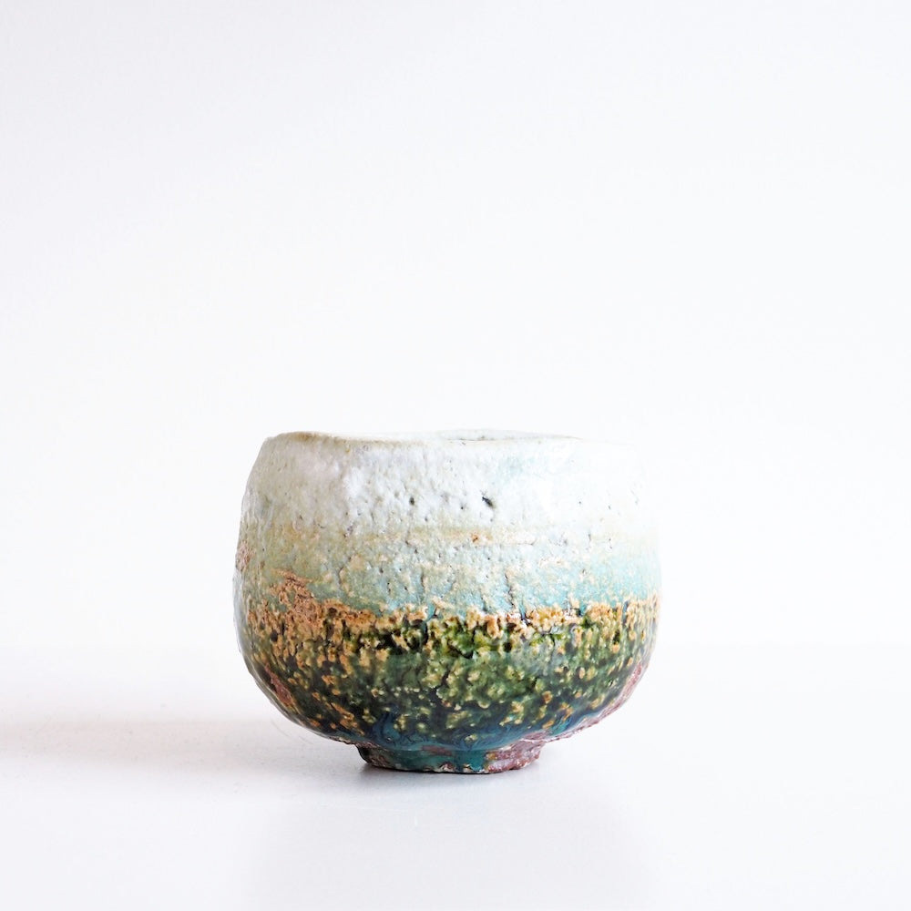 White Oribe Tea Bowl