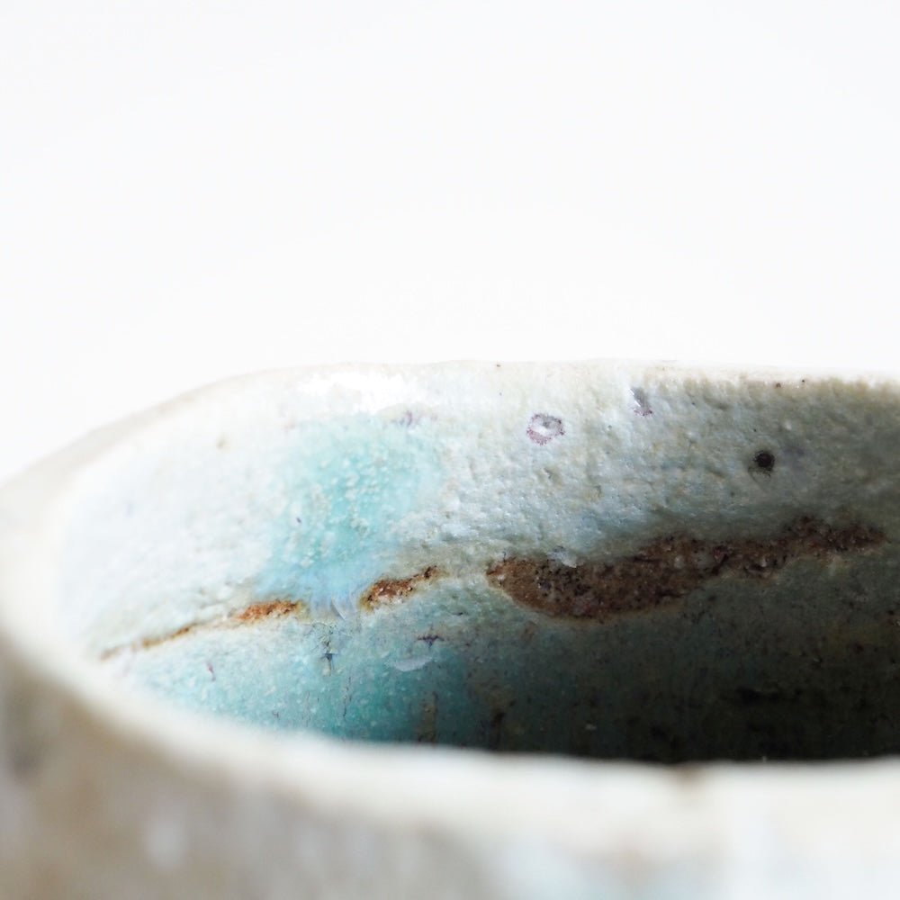 White Oribe Tea Bowl