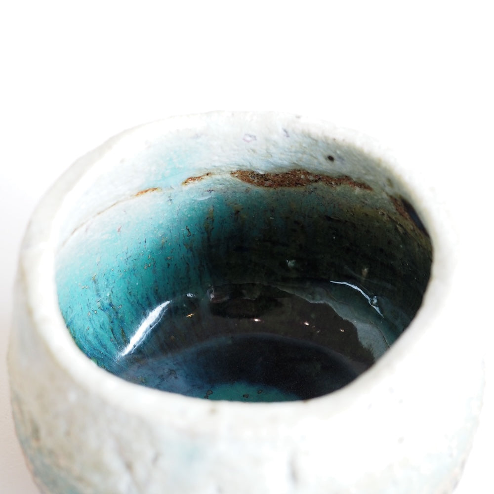 White Oribe Tea Bowl