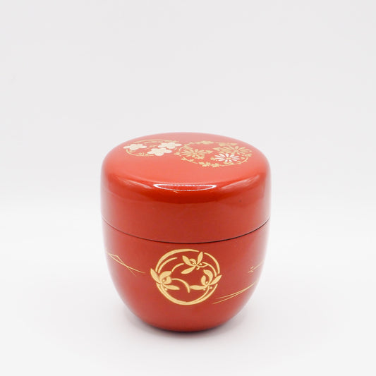 Vintage Red Natsume (matcha tea caddy)