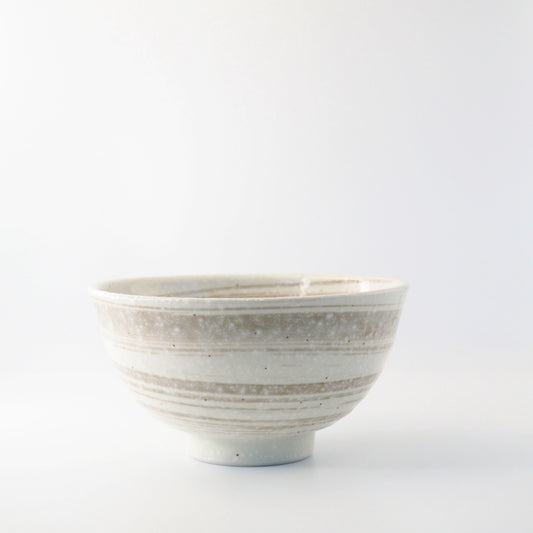 Matcha Tea Bowl, White Brown