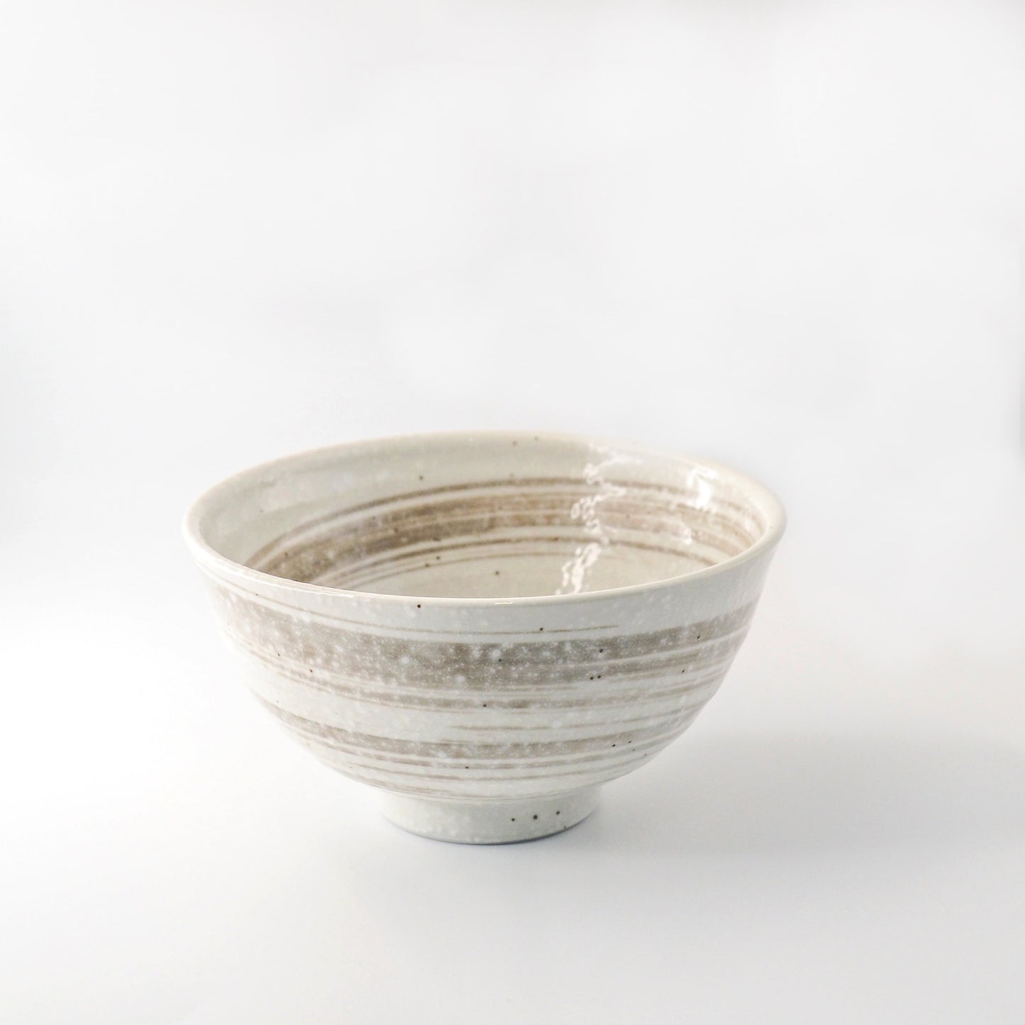 Matcha Tea Bowl, White Brown