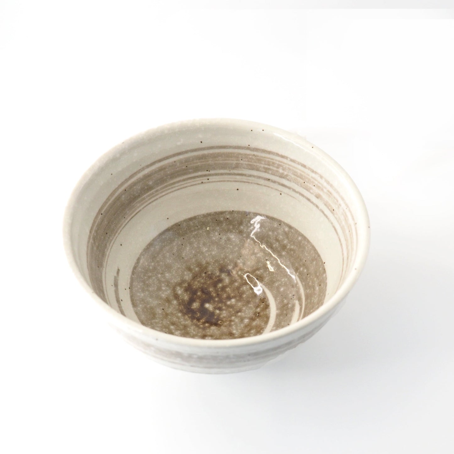 Matcha Tea Bowl, White Brown