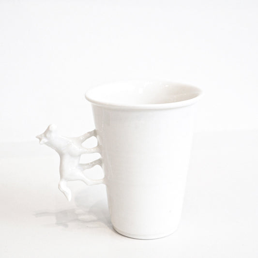 Large Porcelain Horse Cup