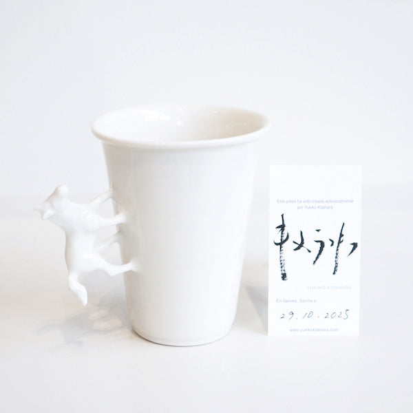 Large Porcelain Horse Cup