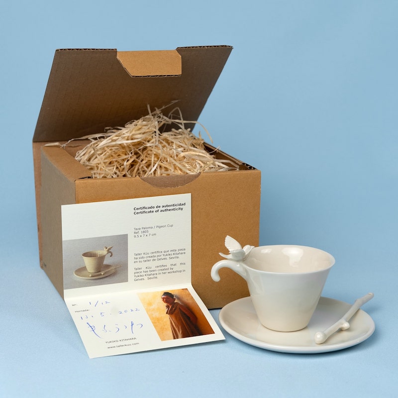 Porcelain Dove Cup and Saucer