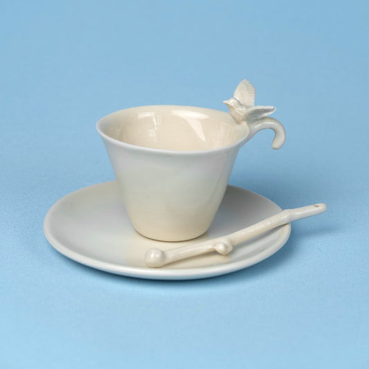 Porcelain Dove Cup and Saucer
